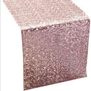 Rose gold sequin table runner